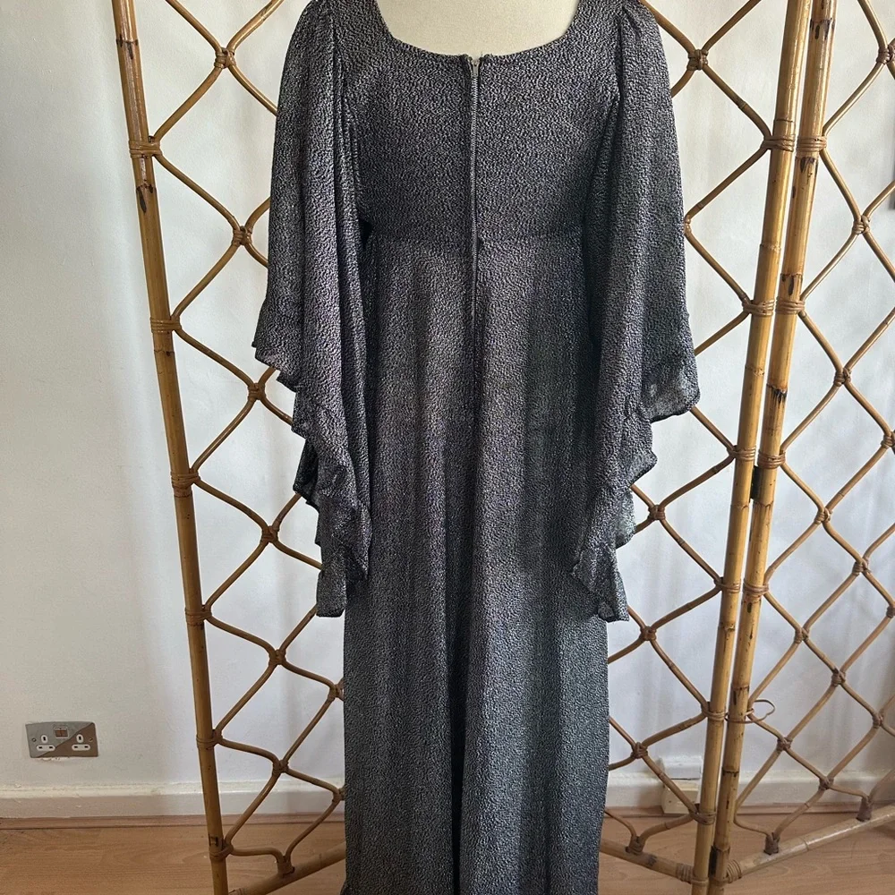 Rare Vintage 70s Lurex Angel Wing Dress - Picture 6 of 7